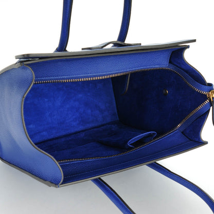 Celine Drummed Calfskin Micro Luggage Indigo 5 of 8