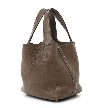 Hermes Taurillon Clemence Picotin Lock 18 PM Etoupe 3 of 13