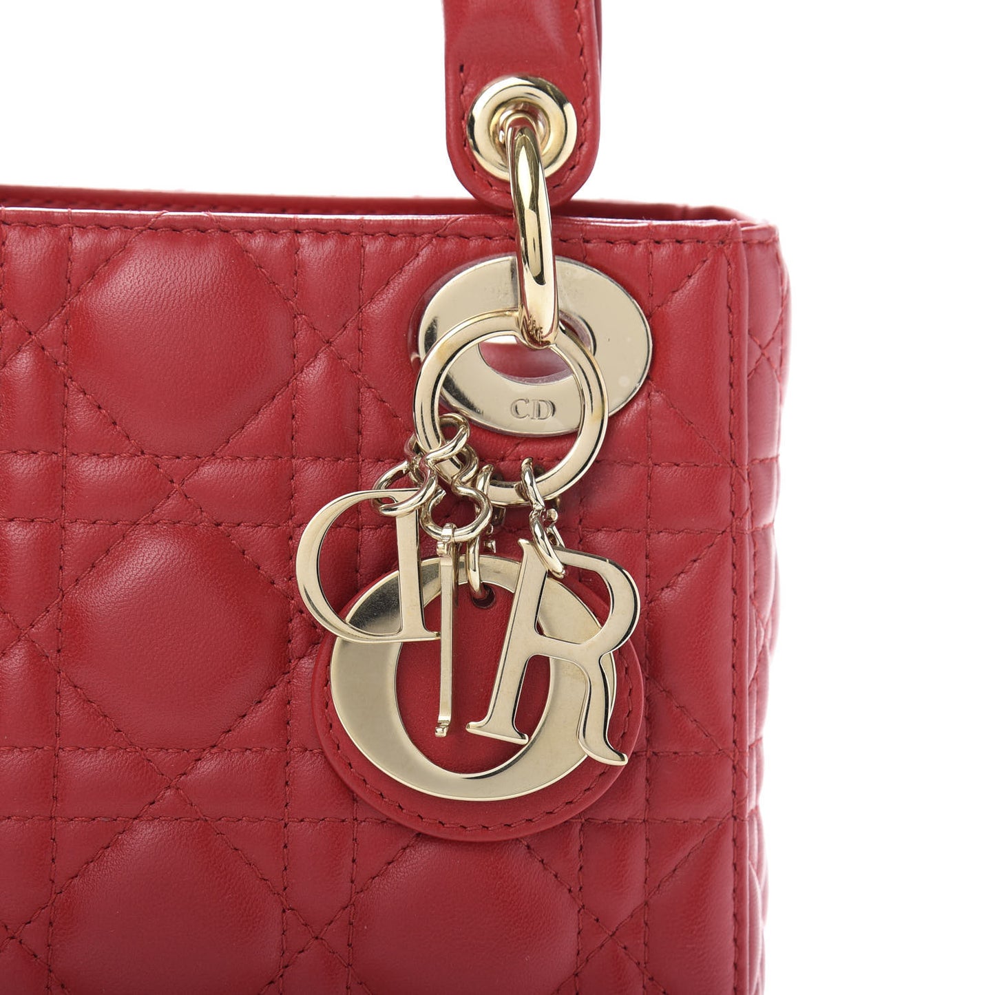 Lambskin Cannage Mini Lady Dior Red
