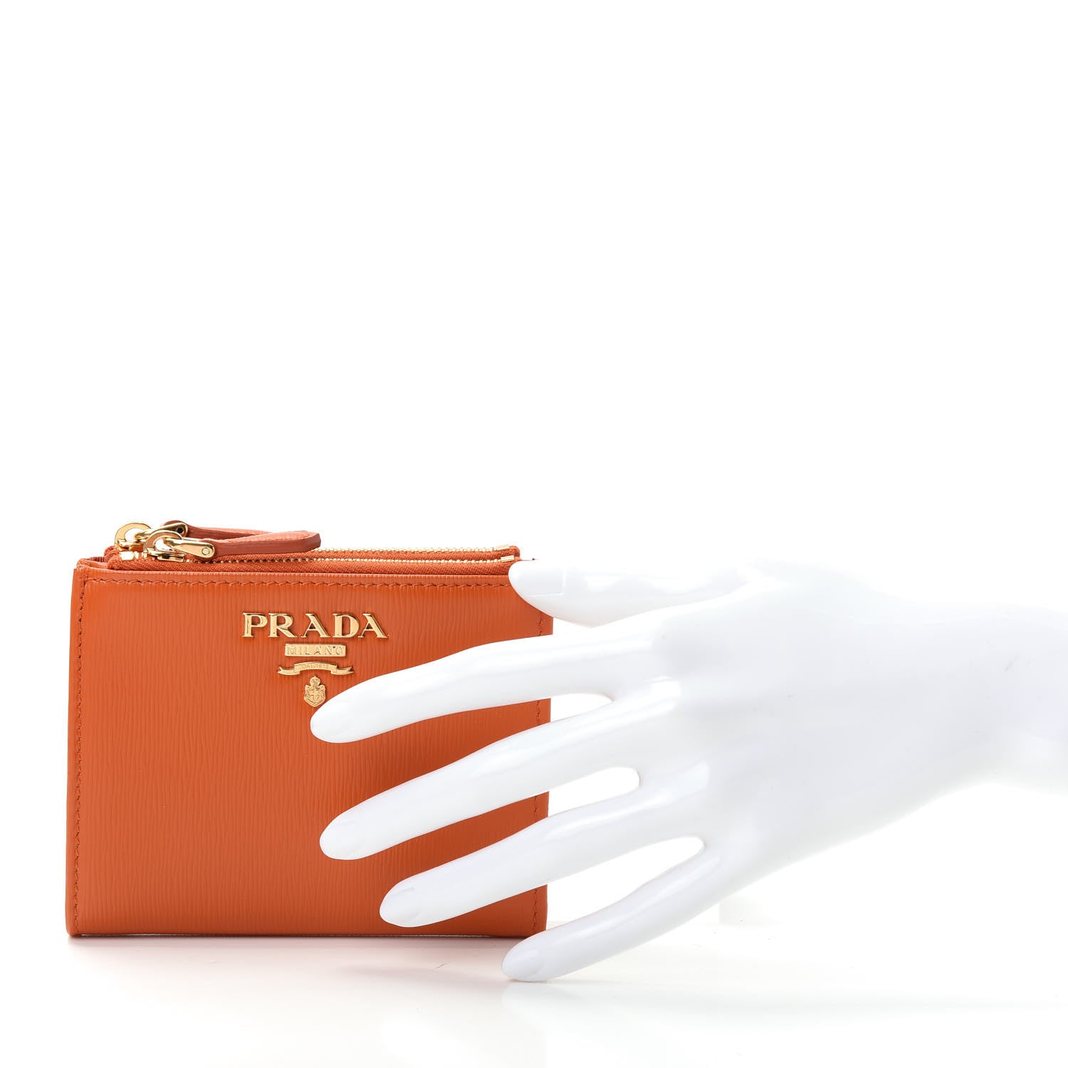 Prada Vitello Move Wallet Papaya 2 of 7