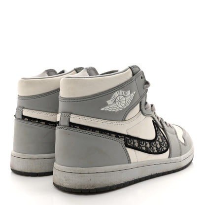 Christian Dior X NIKE AIR JORDAN Calfskin Mens Oblique High Sneakers 44 Beige White 4 of 13