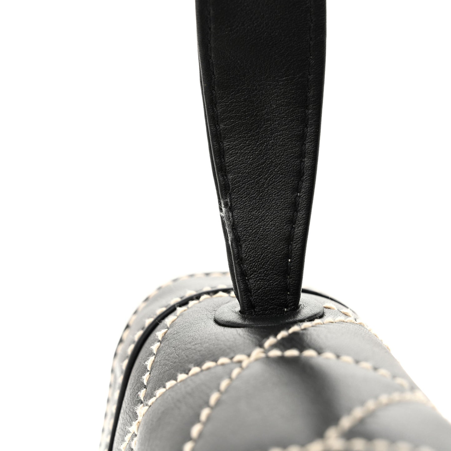 Calfskin Quilted Wild Stitch Flap Black