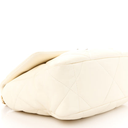 Chanel Goatskin Quilted Medium Chanel 19 Flap White 9 of 10