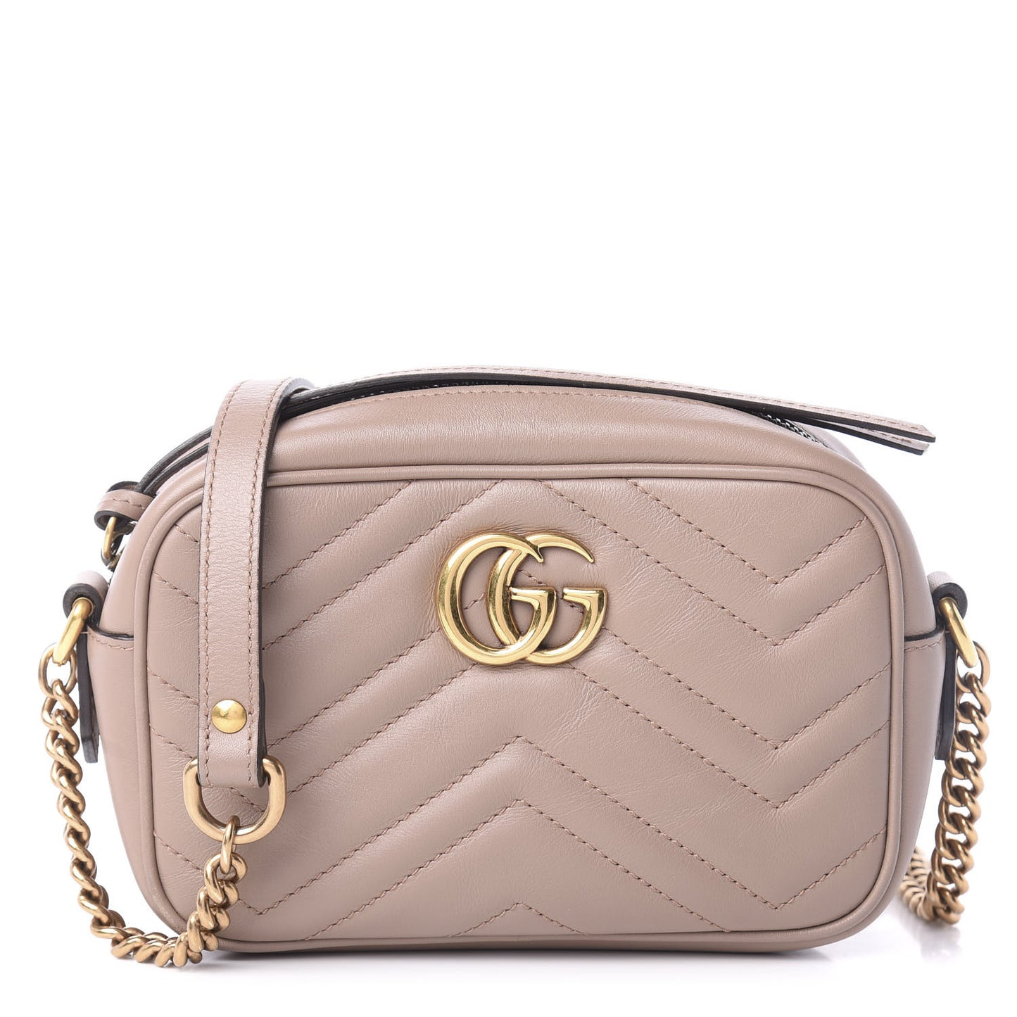 Calfskin Matelasse Mini GG Marmont Chain Shoulder Bag Porcelain Rose