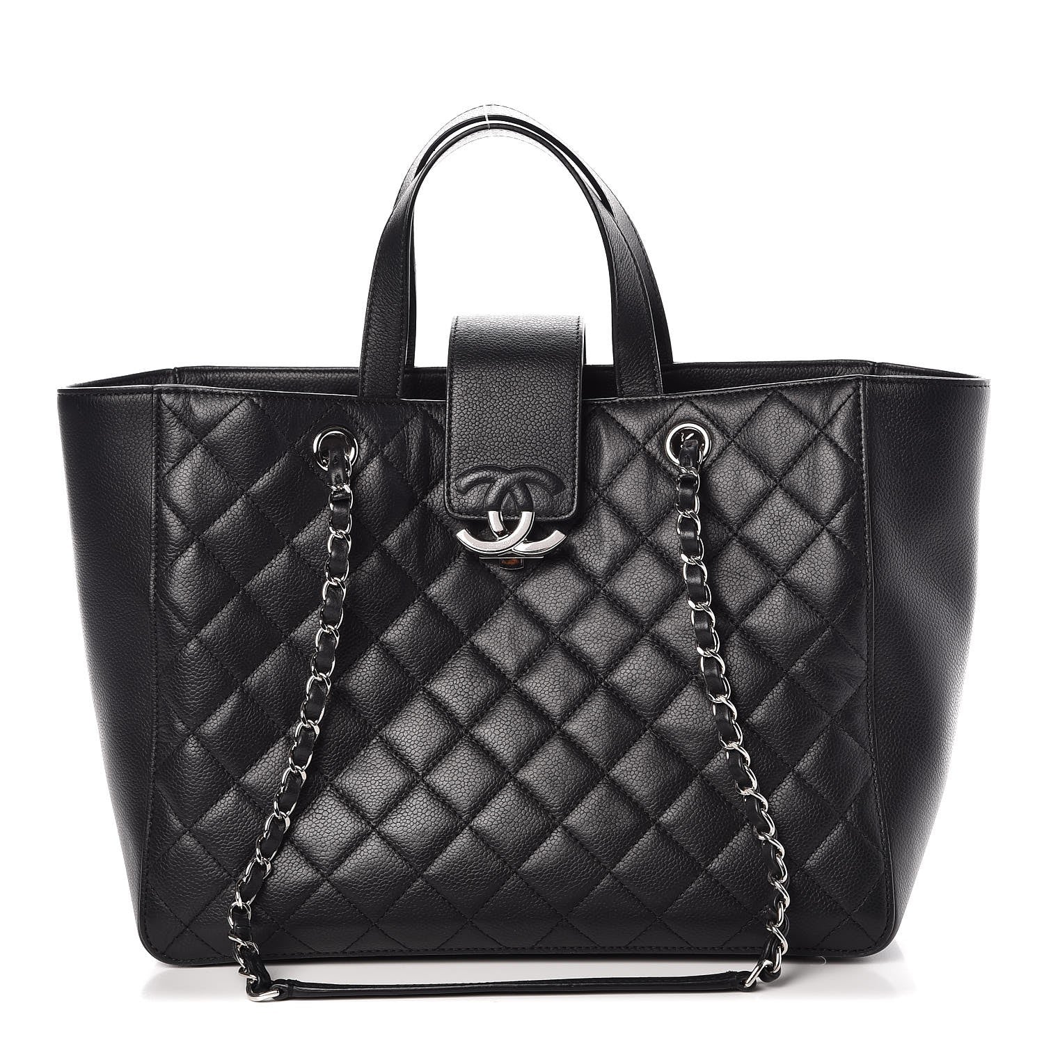 Chanel Caviar Quilted Large CC Box Shopping Tote Black 1 of 13