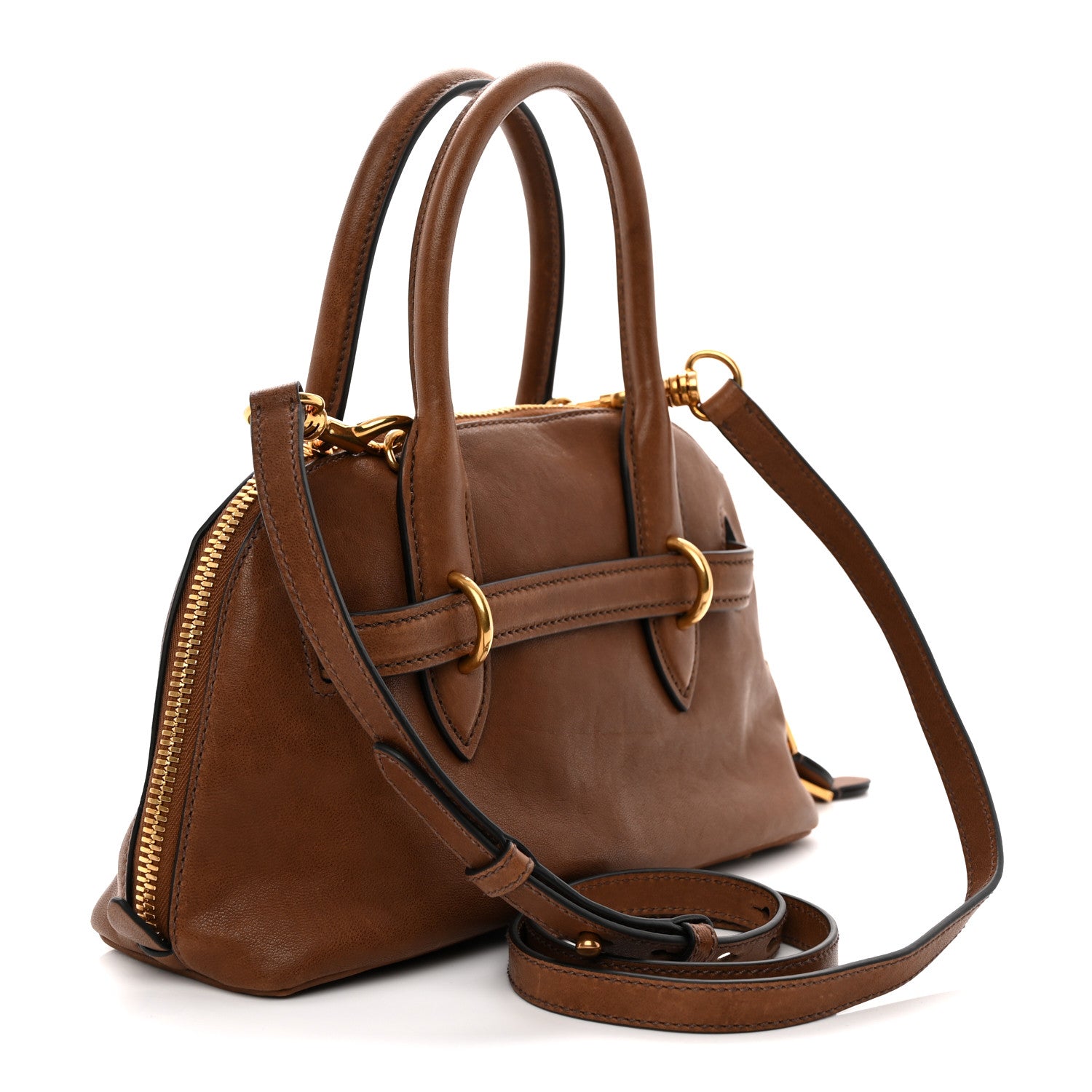 Miu Miu Nappa Aviator Small Aventure Bag Rovere 3 of 10
