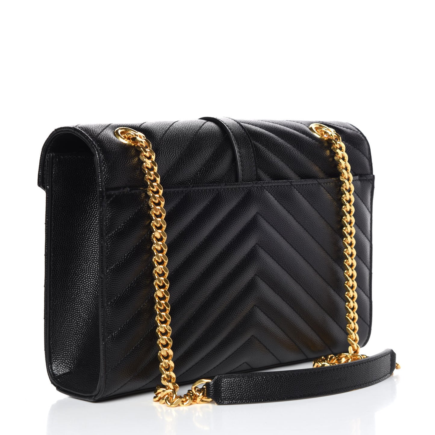 Grain De Poudre Matelasse Chevron Medium Monogram Satchel Black