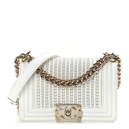 Chanel Calfskin Pearl Small Boy Flap White 1 of 10