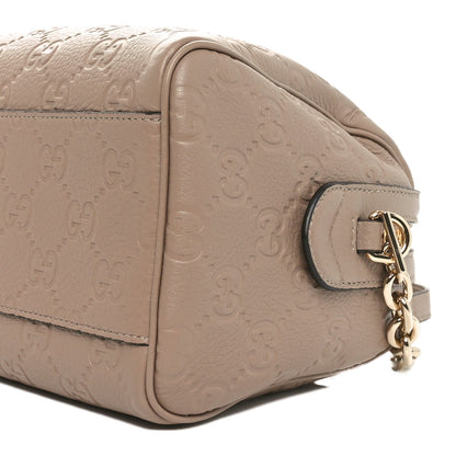 Gucci Calfskin GG Emblem Small Top Handle Bag Taupe 10 of 10