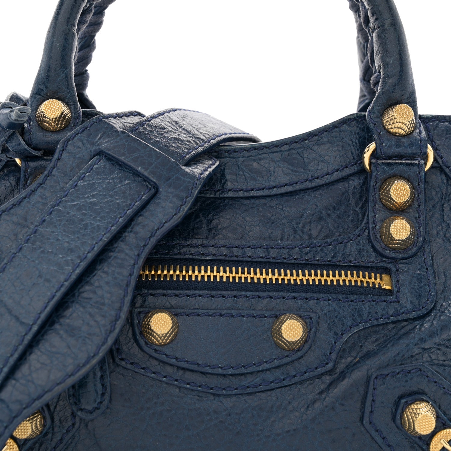 Balenciaga Agneau Giant 12 Gold Hardware Mini City Bleu Mineral 9 of 14
