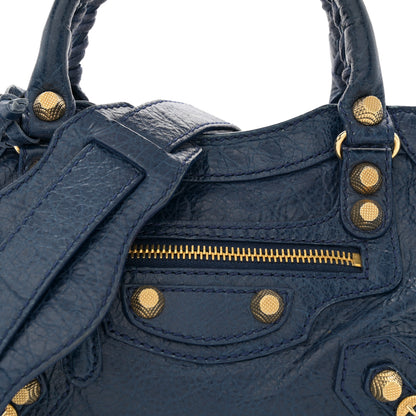 Balenciaga Agneau Giant 12 Gold Hardware Mini City Bleu Mineral 9 of 14