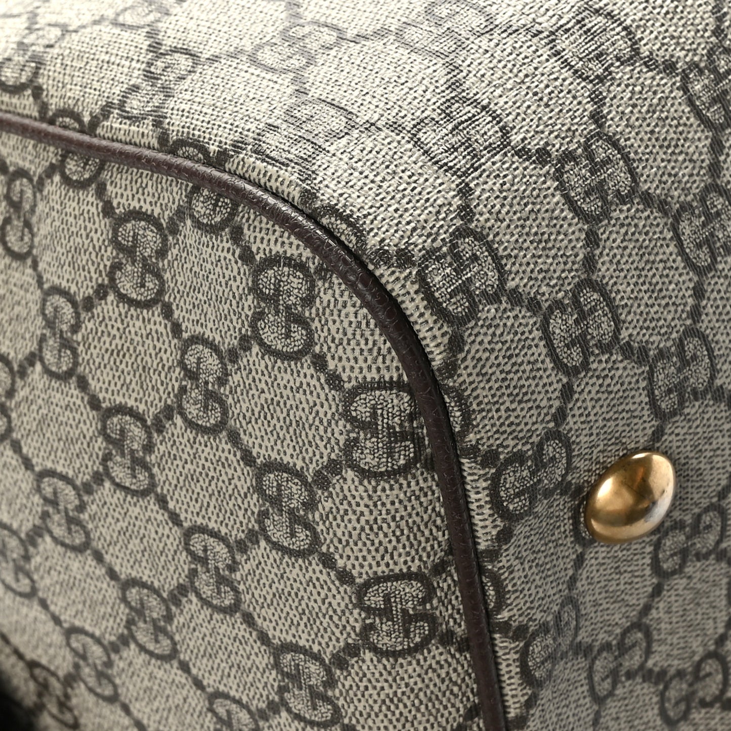 GG Supreme Monogram Textured Dollar Calfskin Web Medium Ophidia Carry-On Duffle Bag Beige Ebony New Acero