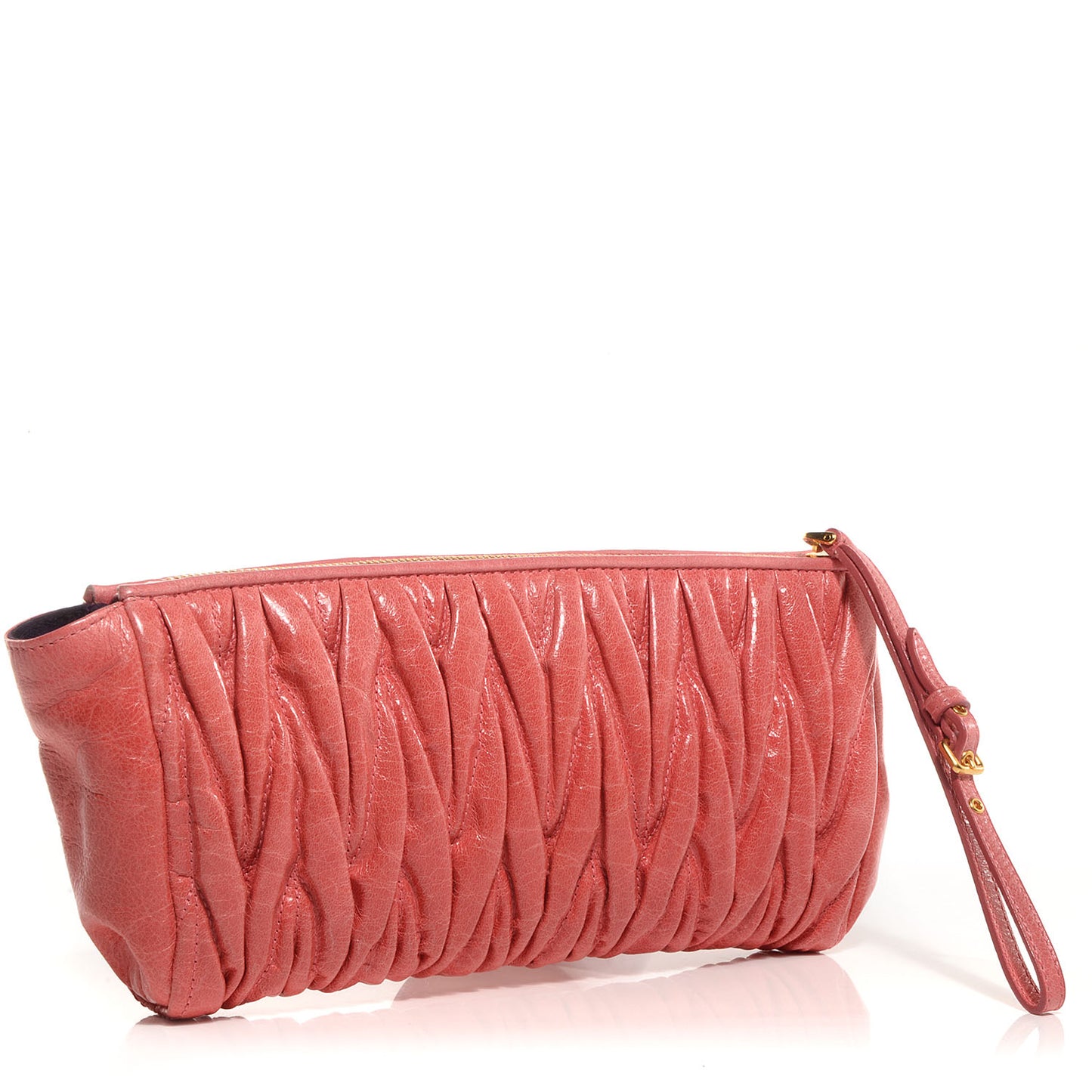 Leather Matelasse Lux Clutch Rosa