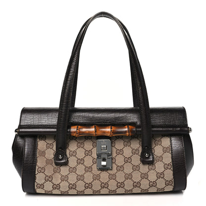 Gucci Monogram Bamboo Bullet Bag Dark Brown 1 of 15
