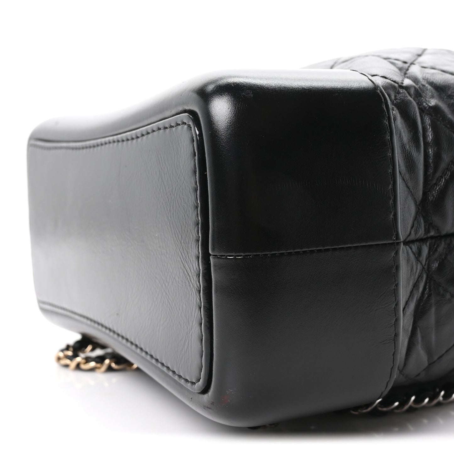 Aged Calfskin Quilted Small Gabrielle Backpack Black