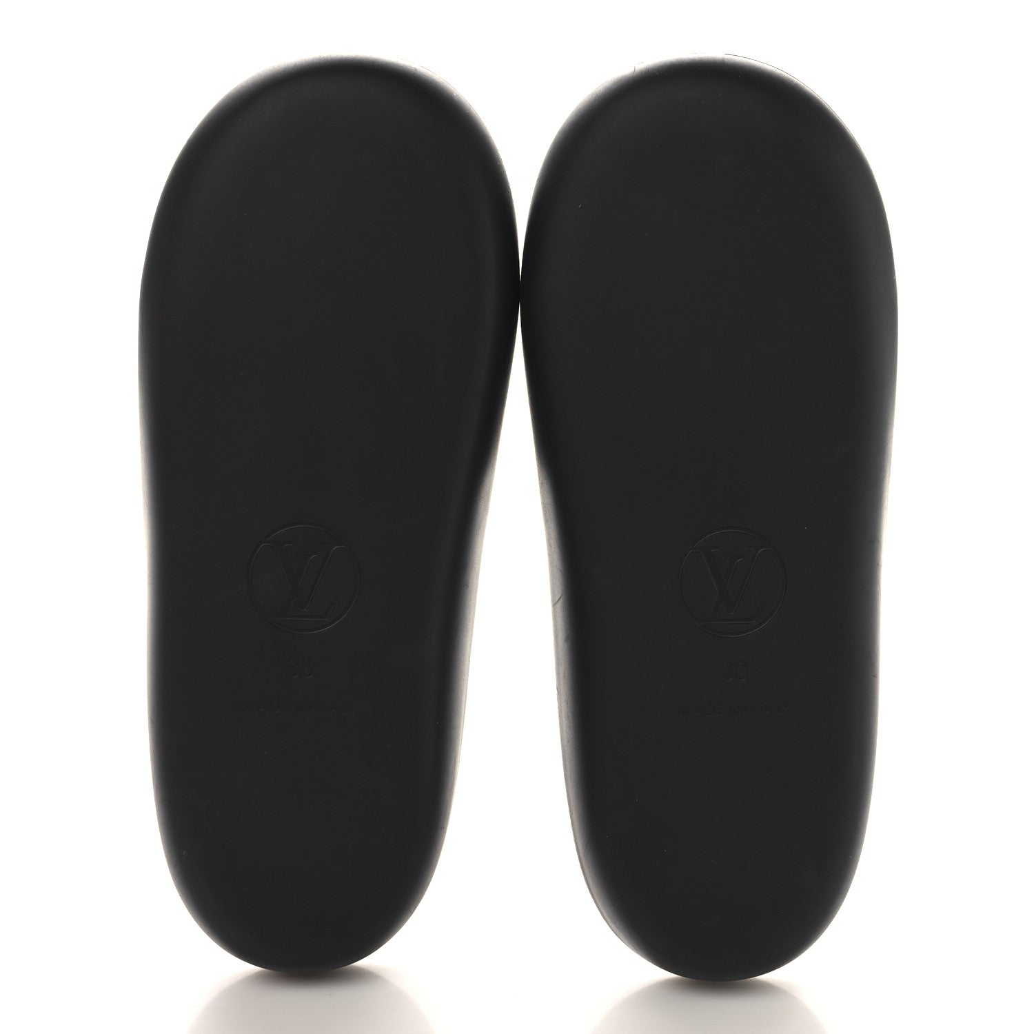 Louis Vuitton Calfskin Logo Sunbath Slide Sandals 38 Black 6 of 10