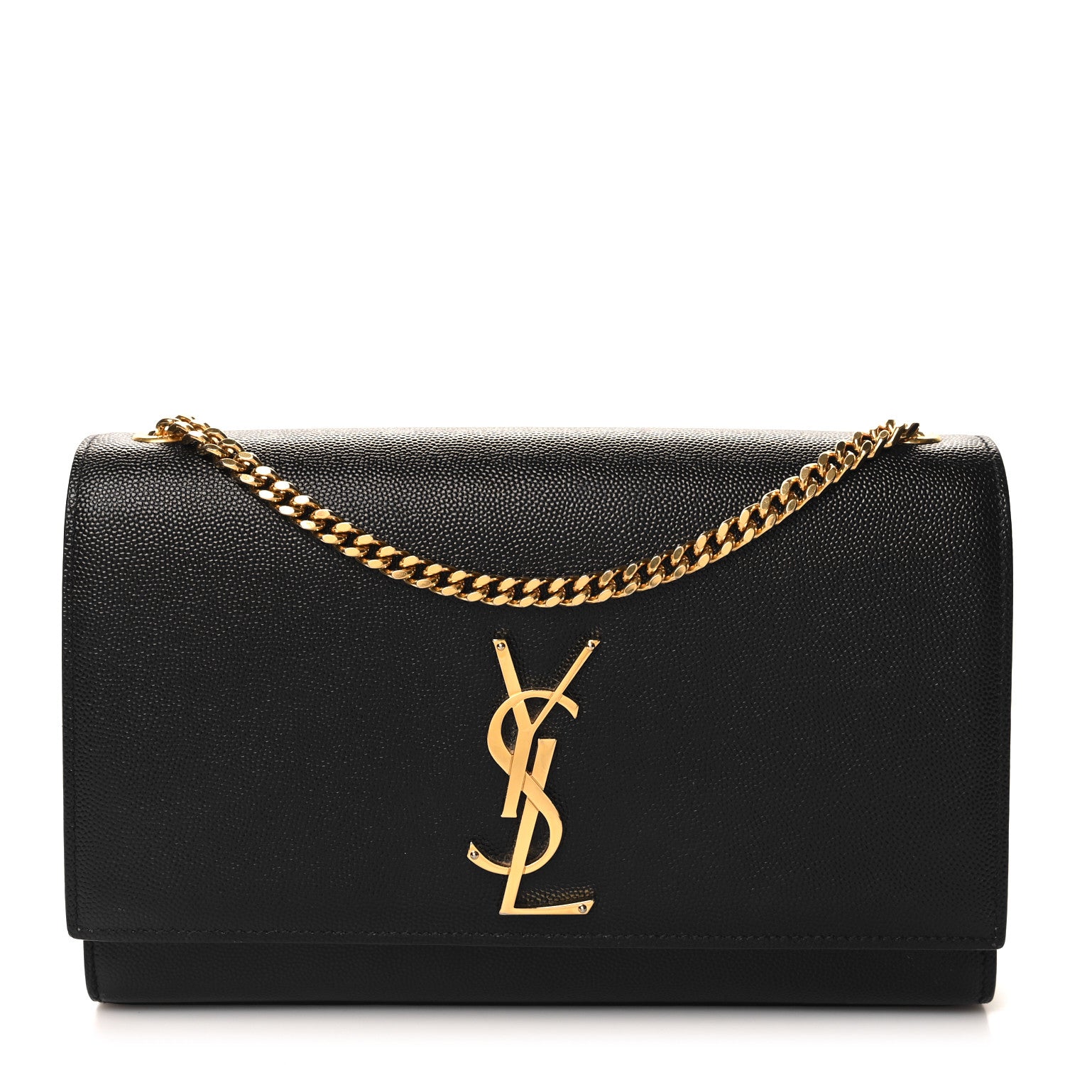 Saint Laurent Grain De Poudre Medium Classic Monogram Kate Satchel Black 1 of 10