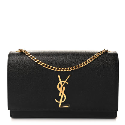 Saint Laurent Grain De Poudre Medium Classic Monogram Kate Satchel Black 1 of 10