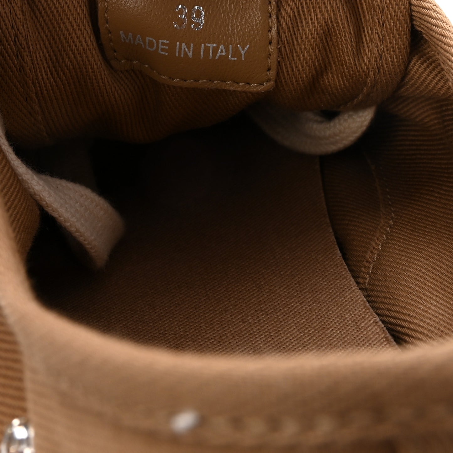 Embroidered Canvas Drill Sneakers 39 Malt Beige