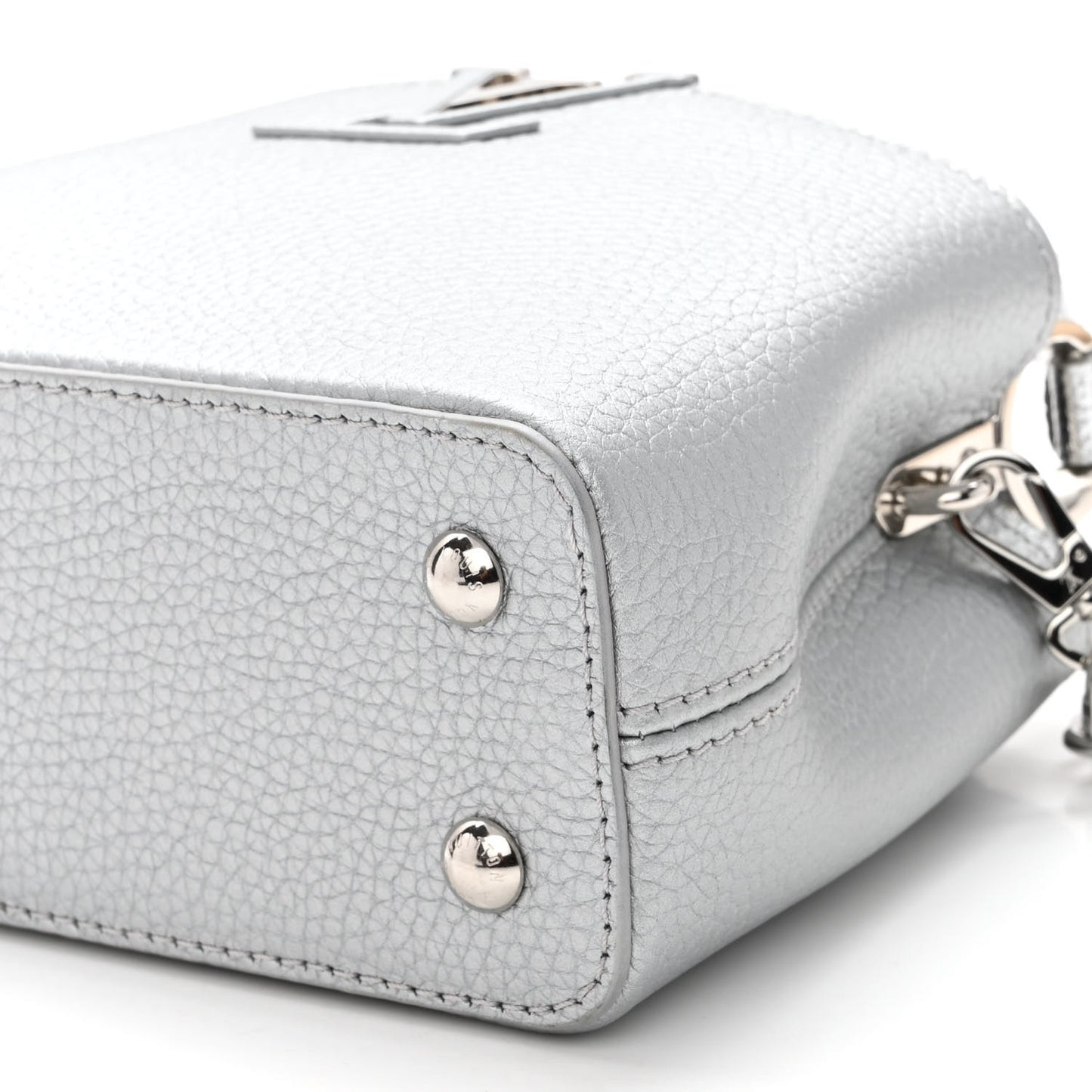 Taurillon Lizard Flower Chain Capucines Mini Silver