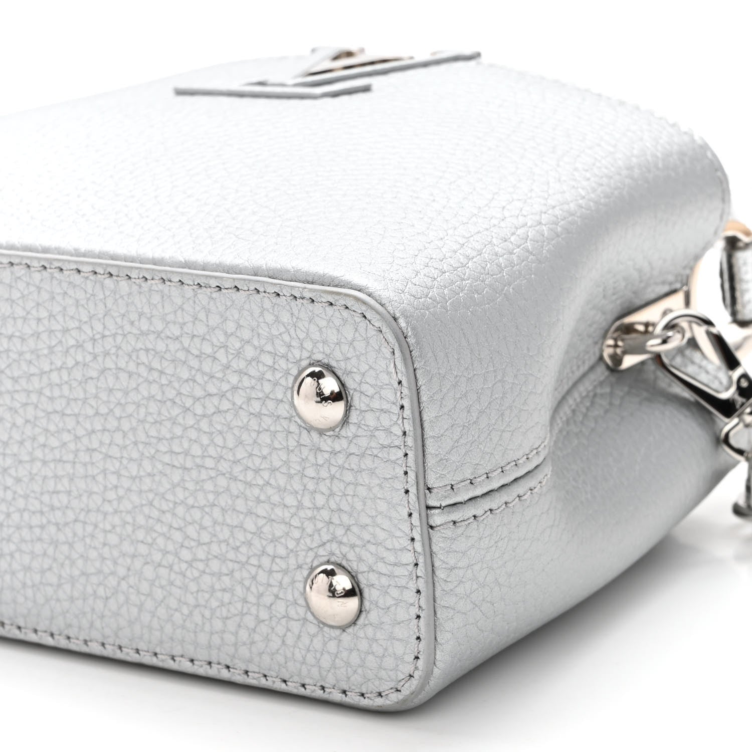 Louis Vuitton Taurillon Lizard Flower Chain Capucines Mini Silver 9 of 9