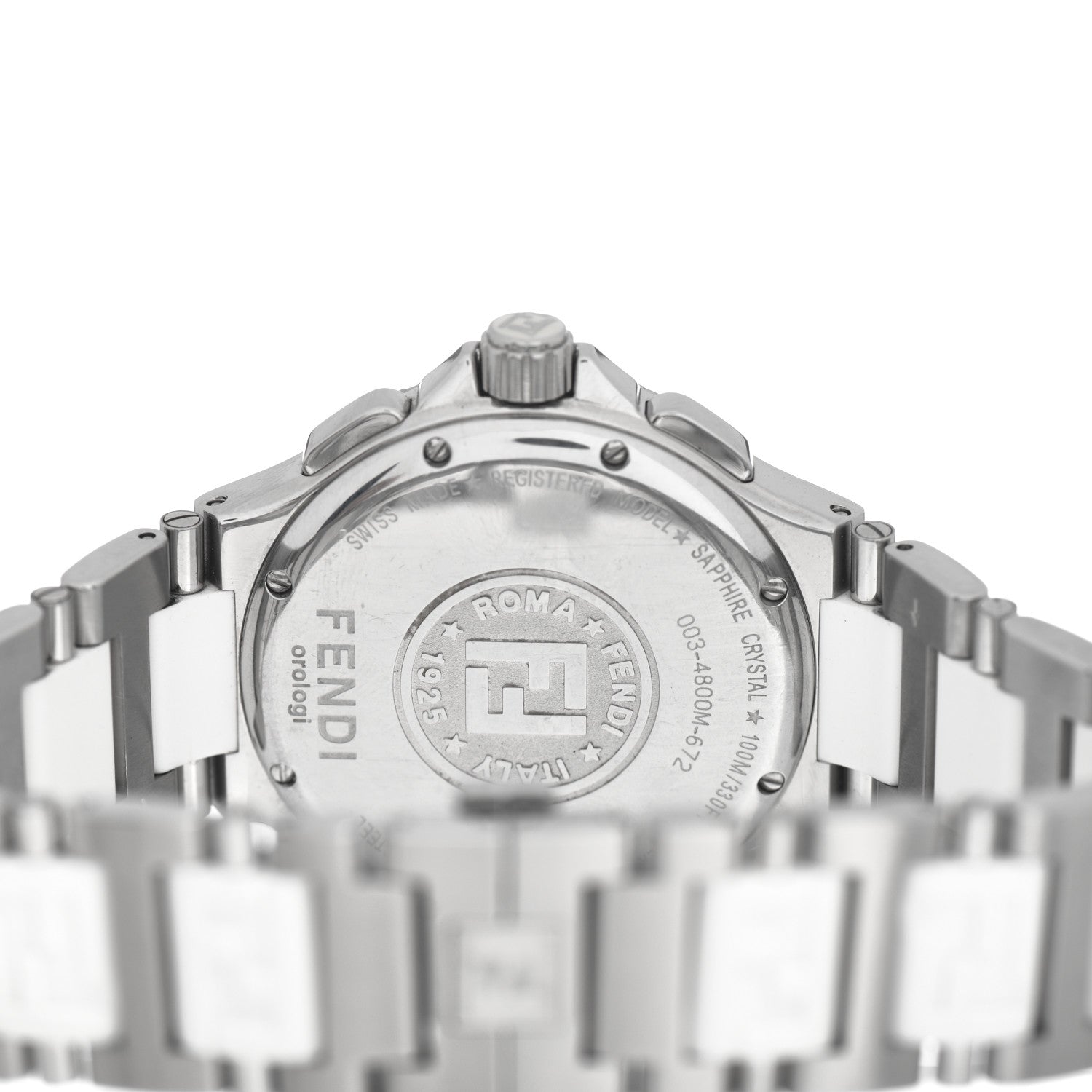 Fendi Stainless Steel Ceramic Rubber 38mm Chronograph Quartz Watch 4 of 4