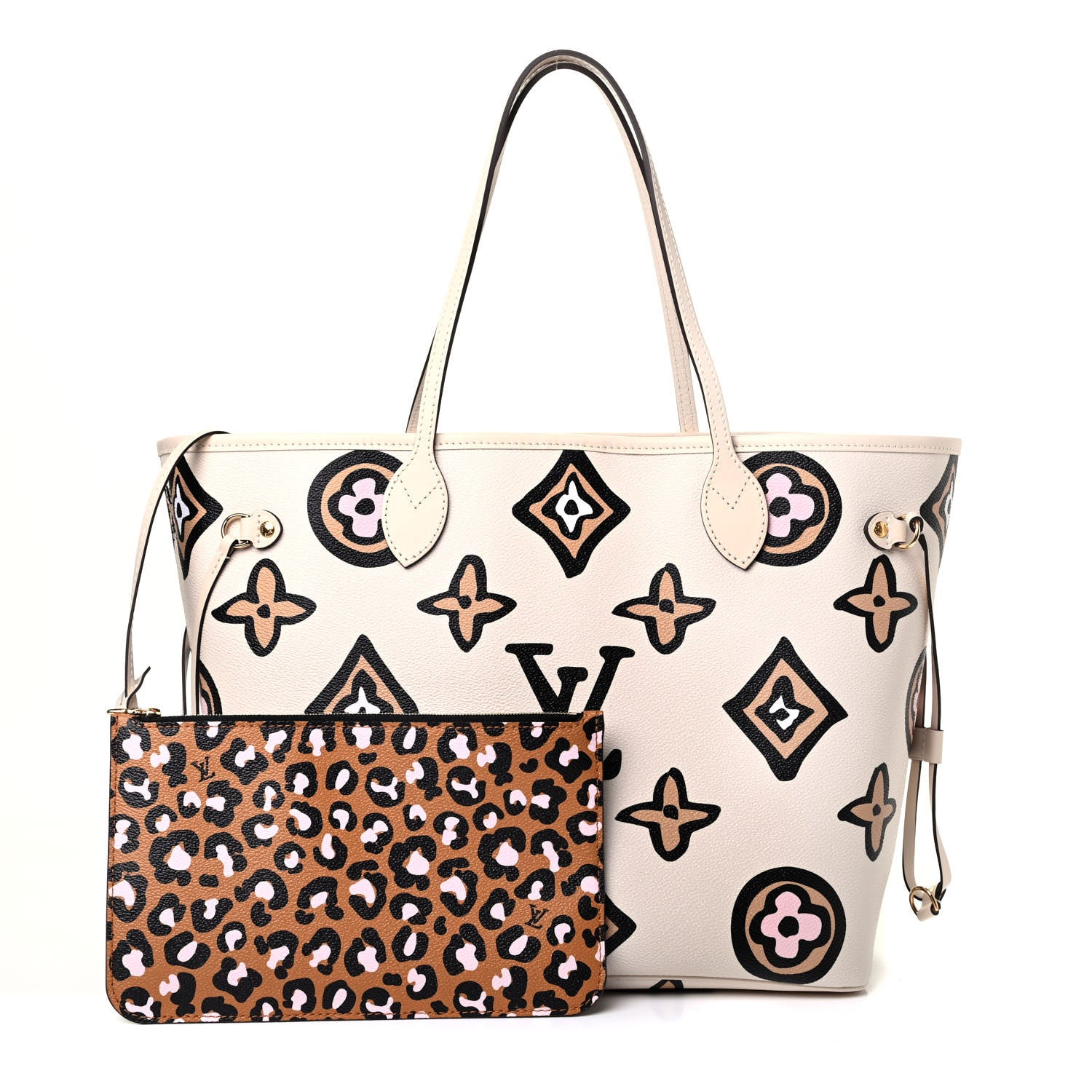 Louis Vuitton Monogram Giant Wild At Heart Neverfull MM Creme 1 of 5