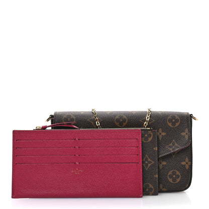 Louis Vuitton Monogram Pochette Felicie Chain Wallet Fuchsia 2 of 13