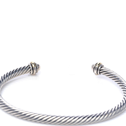 David Yurman Sterling Silver 18K Yellow Gold 4mm Cable Classics Bracelet 4 of 5