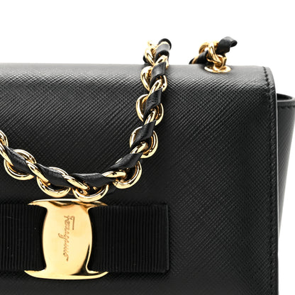 Salvatore Ferragamo Printed Calfskin Mini Ginny Shoulder Bag Black 7 of 9