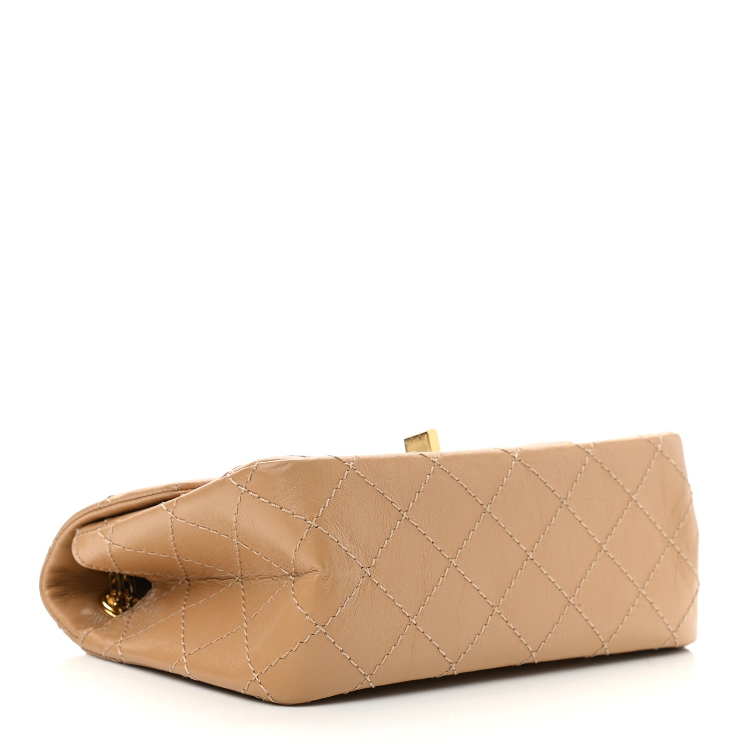 Aged Calfskin Quilted 2.55 Reissue Mini Flap Beige