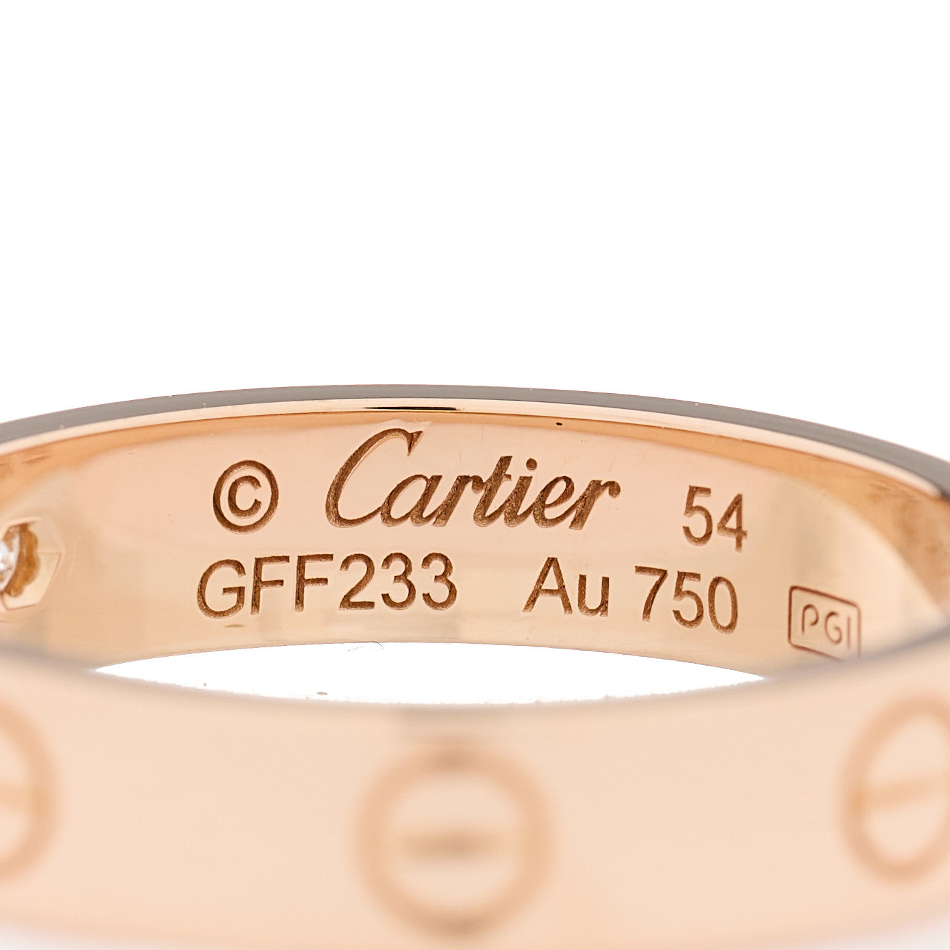 Cartier 18K Pink Gold Diamond 4mm LOVE Wedding Band Ring 54 6.75 4 of 4