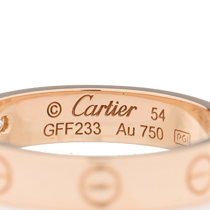 Cartier 18K Pink Gold Diamond 4mm LOVE Wedding Band Ring 54 6.75 4 of 4