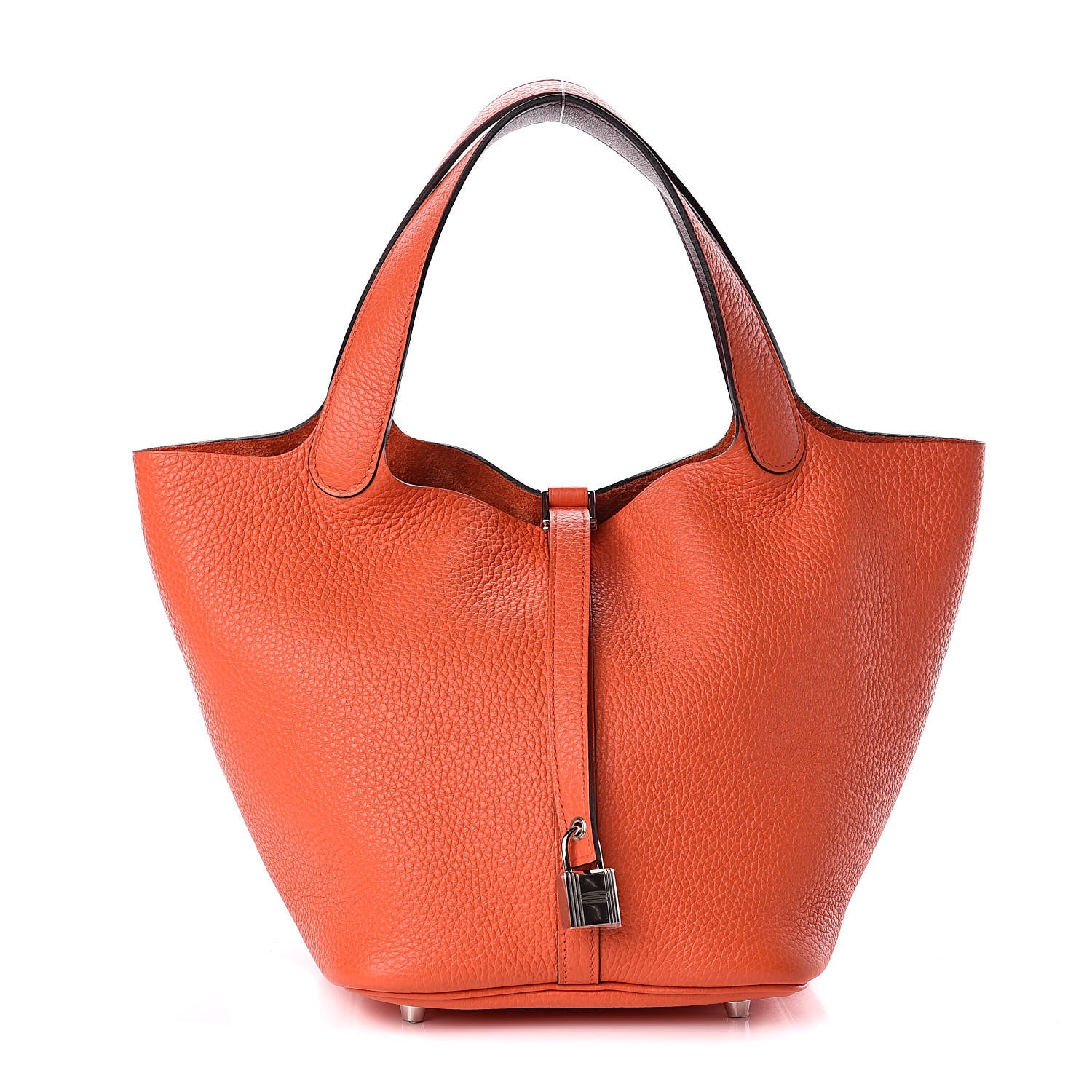 Hermes Taurillon Clemence Picotin Lock 22 MM Orange Poppy 1 of 10