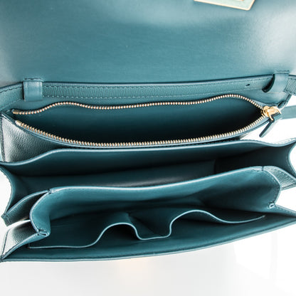 Celine Liege Calfskin Medium Classic Box Flap Bag Ocean 5 of 7