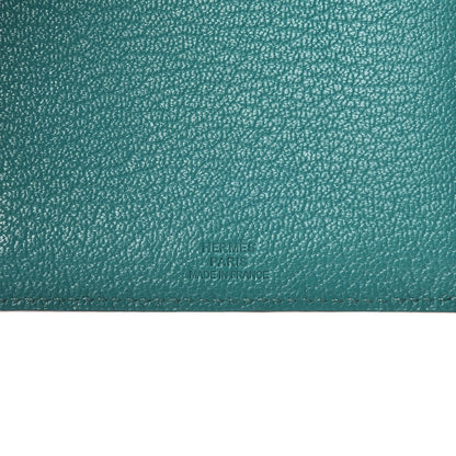 Hermes Chevre Mysore Tarmac PM Passport Holder Bleu Paon 6 of 8