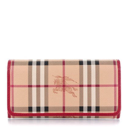 Burberry Haymarket Check Winsley Continental Wallet Red 1 of 8