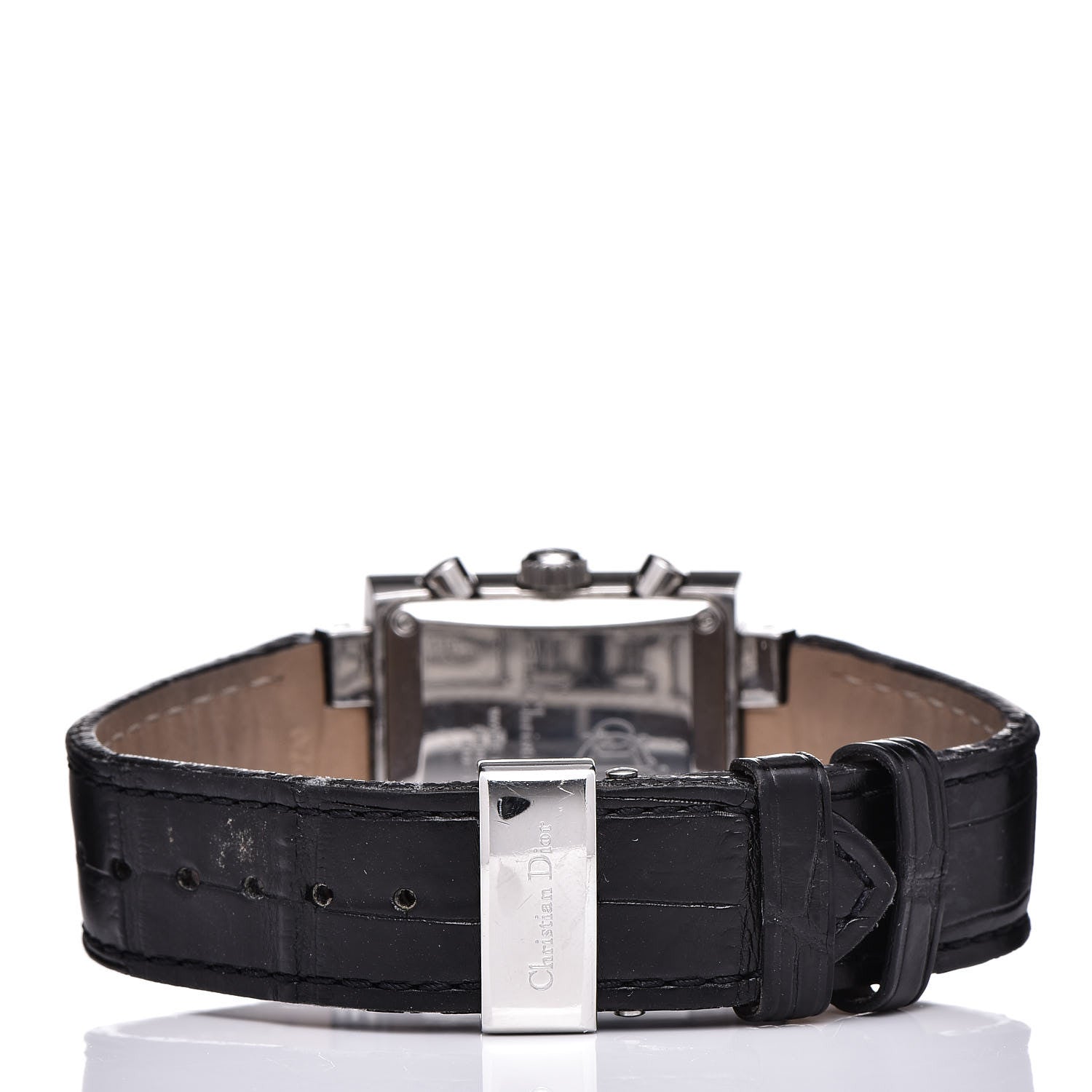 Christian Dior Stainless Steel Alligator Diamond 31mm Riva Chronograph Quartz Watch 4 of 8
