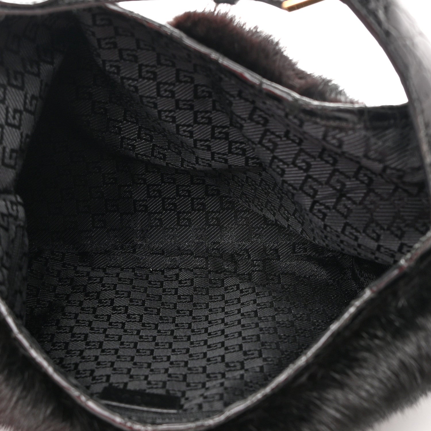 Gucci Mink Fur Crocodile Dionysus Hobo Black 5 of 11