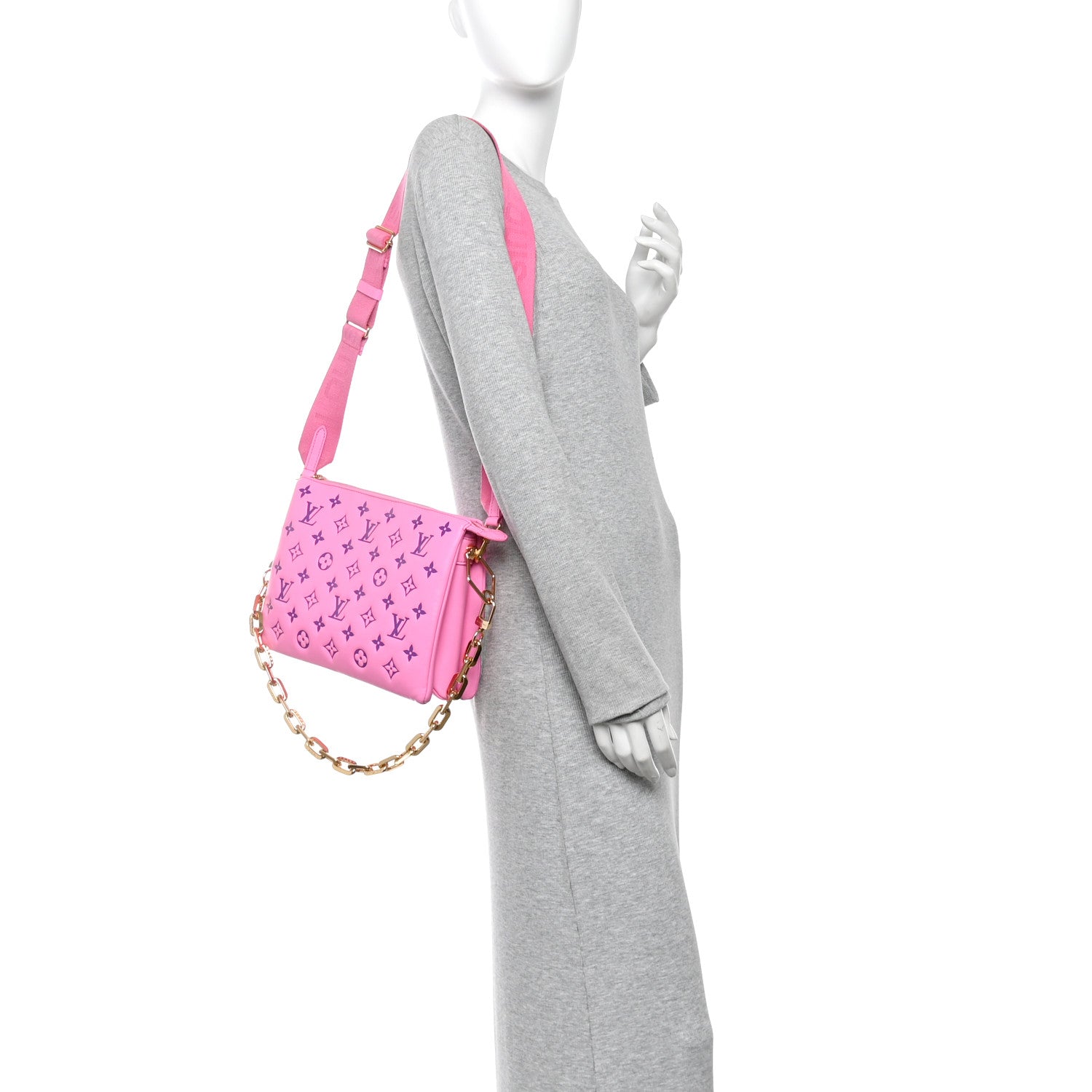 Louis Vuitton Lambskin Embossed Monogram Vuittamins Coussin PM Rose Violet 2 of 11
