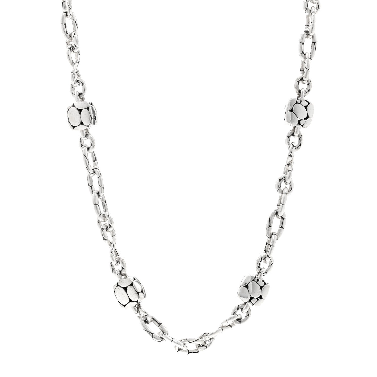 John Hardy Sterling Silver Kali Dot Bead Square Station Necklace 1 of 4