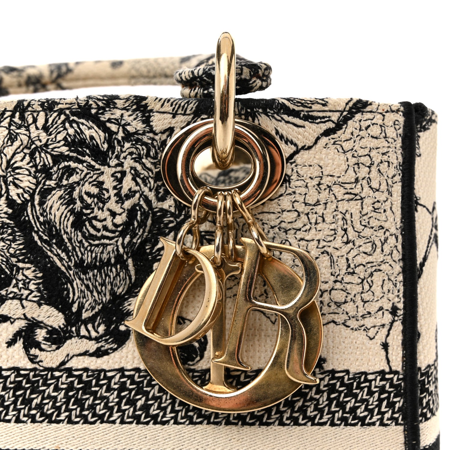 Christian Dior Canvas Embroidered Zodiac Toile De Jouy Medium Lady D-Lite Latte 12 of 12