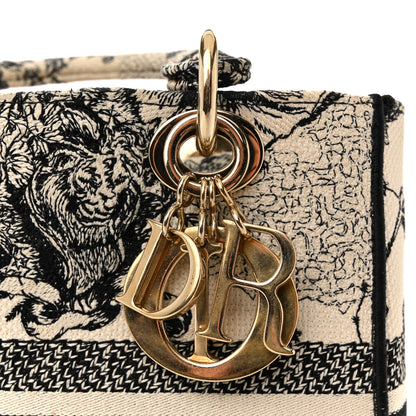 Christian Dior Canvas Embroidered Zodiac Toile De Jouy Medium Lady D-Lite Latte 12 of 12