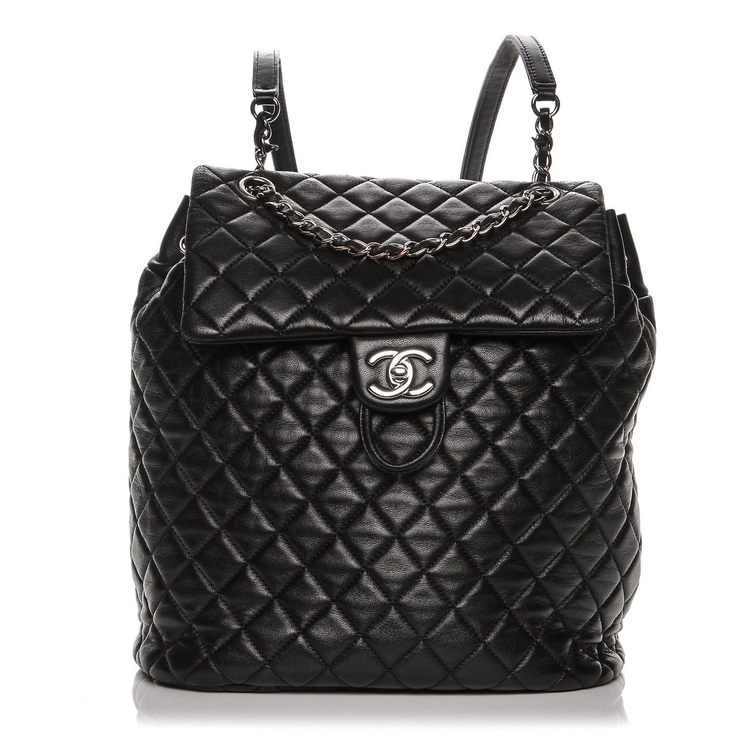 Lambskin Quilted Large Urban Spirit Backpack Black