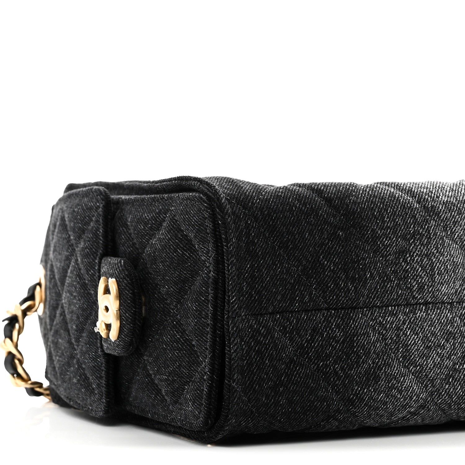 Chanel Washed Denim Quilted Mini Chanel 25 Handbag Black 9 of 11