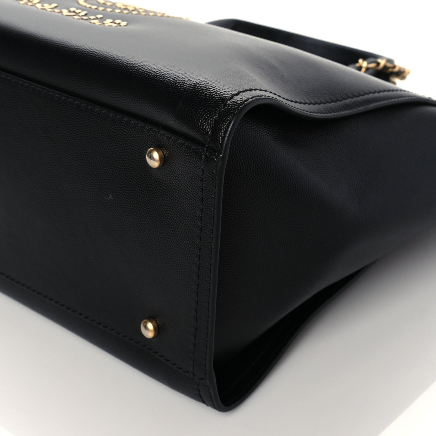 Caviar Small Studded Deauville Tote Black
