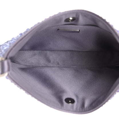 Prada Satin Crystal Cleo Adjustable Strap Shoulder Bag Glicine 5 of 9