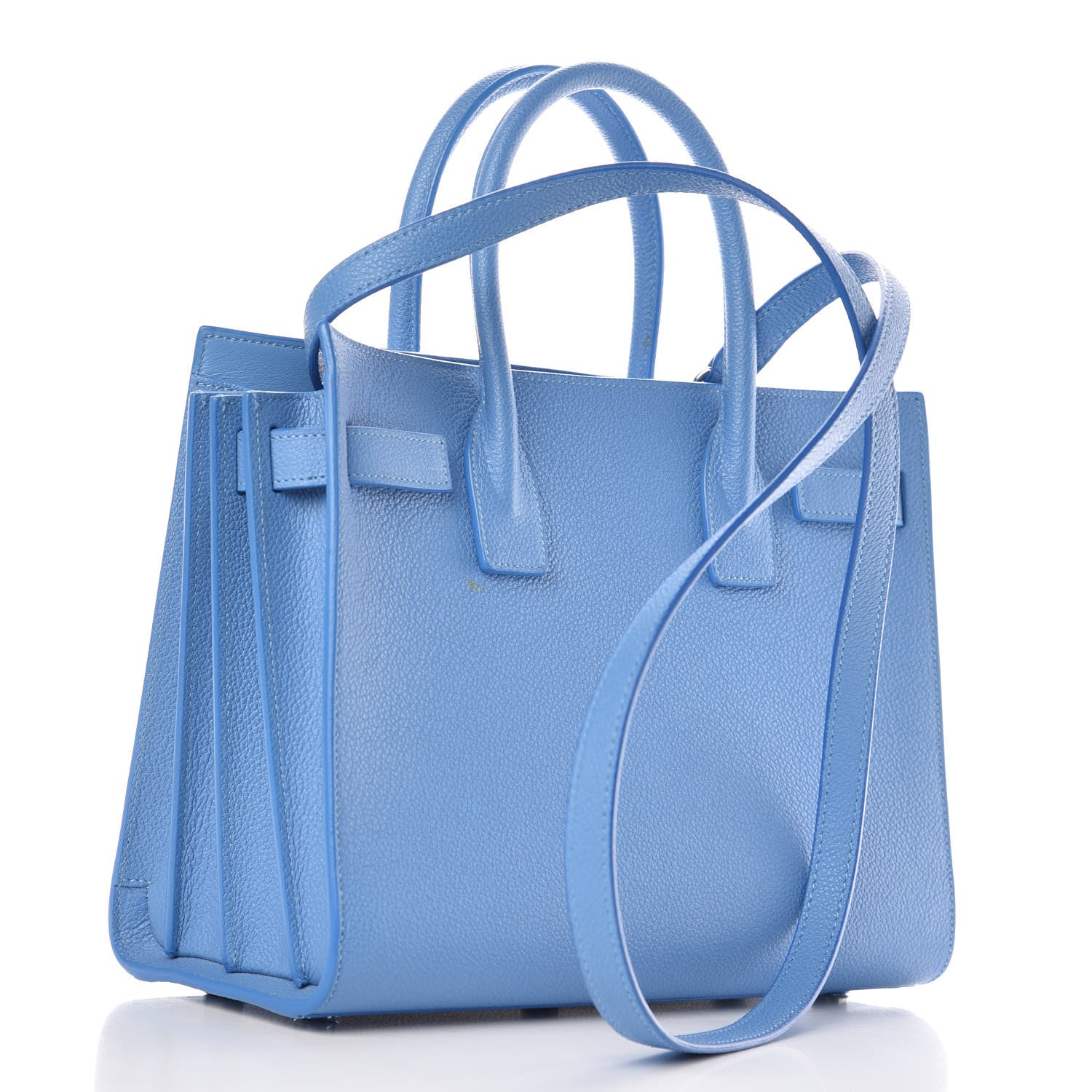 Saint Laurent Grained Calfskin Baby Sac De Jour Blue Clair 3 of 11