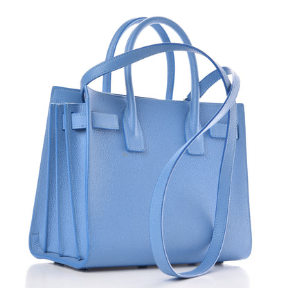 Saint Laurent Grained Calfskin Baby Sac De Jour Blue Clair 3 of 11