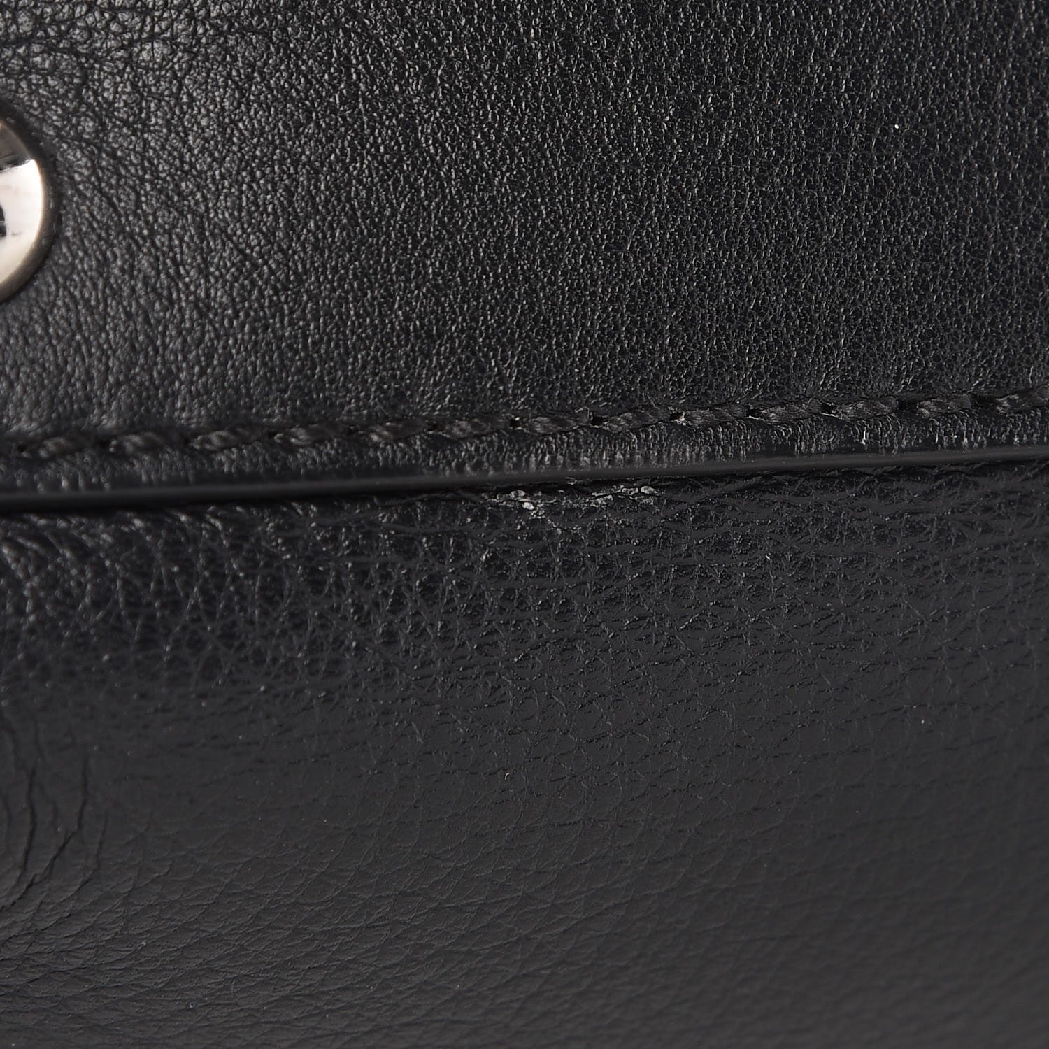 Fendi Vitello Dolce Shiny Nappa Plexglass Granite Medium Peekaboo Iconic Satchel Black 8 of 9
